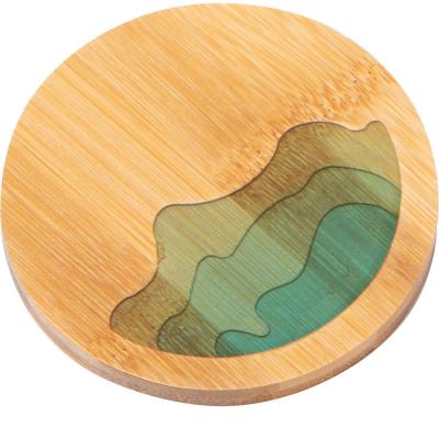 China New ZM1025 Resin Bamboo Mat In Tea Ceremony Household Cushion Heat Insulation Saucer Coaster Viable Creative Art Accessories for sale