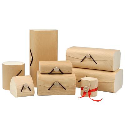 China ZM1027 custom size handmade engraved logo sign packaging storage box bamboo cufflink wooden boxes for sale