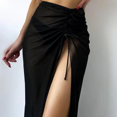 China Antibacterial Custom Sexy Women's Bikini Solid Color Skirt Swimwear Beach Swimming Skirt for sale