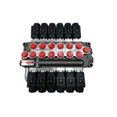 China Efficiently Control Flow with 45L/MIN Electrically Controlled Hydraulic Valve 6 Spools for sale