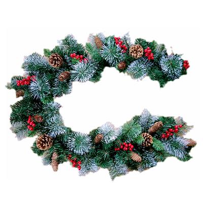 China 1.8m eco-friendly flocked pe PVC collection decorative ball garlands unbreakable plastic Christmas ornaments for sale