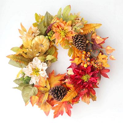 China Eco-Friendly Handmade Autumn Home Front Door THANKSGIVING Artificial Wreath Decor for sale