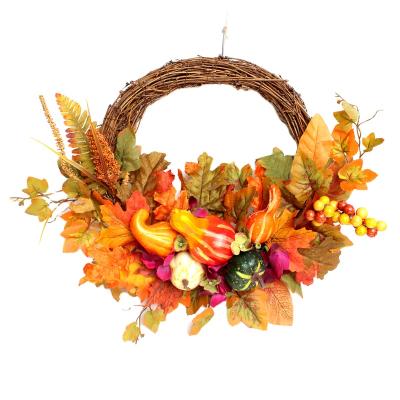 China Decorative Orange Leaves Garland Artificial Silk Maple Leaves Garland Fall Decor Hanging Outdoor CHRISTMAS by THANKSGIVING Eco-friendly for sale