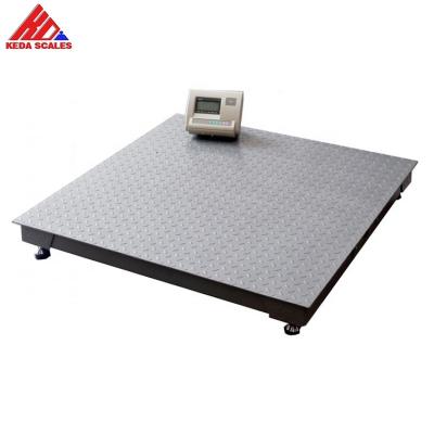 China High Quality 1 Ton Mild Steel Floor Scale Heavy Duty Platform Weighing Industrial Pallet Measures 1.5mx2m Platform Scales for sale