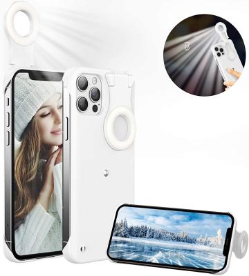 China 2021 Induction Luxury Selfie Phone Case Ring Light Luminous Led Selfie Phone Case For iPhone 12 Pro Max for sale