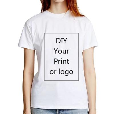 China Summer Hot Sell 50% polyester 50% cotton Women's t-shirts Custom Printed Logo plus size Women's t-shirts for sale