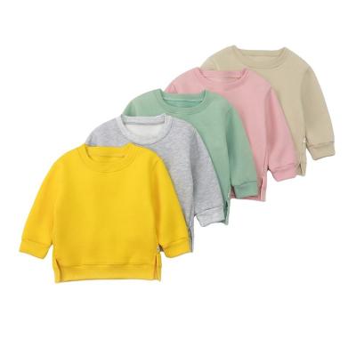 China Wholesale autumn and spring fashion plain baby pullover sweater simple kid crewneck toddler boys hoodies&sweatshirt for sale