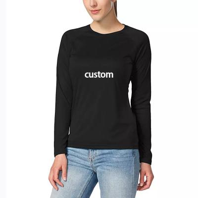 China Custom Printing Unisex Long Sleeve Polyester Blank Plain Men's t-Shirts Black Long Sleeve t Shirt Women for sale