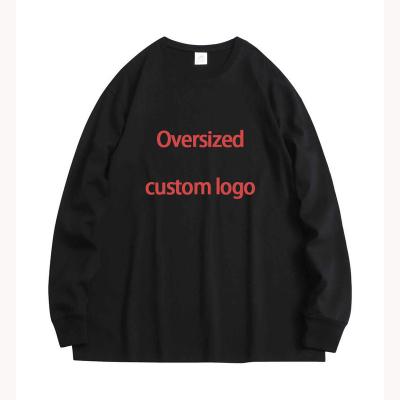 China High Quality 100% Cotton 250gsm Long Sleeve Custom Mens Oversized Plain Long Sleeve t Shirt Blank for sale