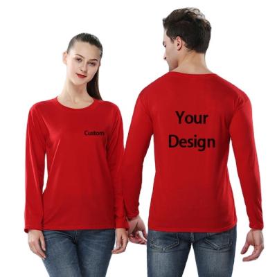 China Custom Printing Design Logo High Quality Men Women Long Sleeve t Shirts Blank Plain 100% Cotton Lady Long Sleeve t Shirt for sale