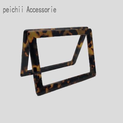 China Popular Acrylic Resin And Peichi Acetate Tortoiseshell Color Square Shape Handle Chain Handbag Accessories for sale