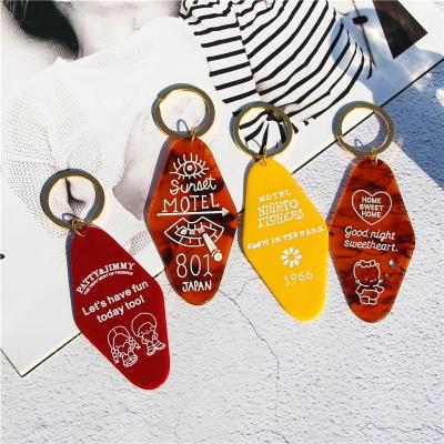 China Eco-firendly Peichi Customized Lucite and Acrylic Key Chain Accessories, Handbag Hanging Tag Accessories for sale