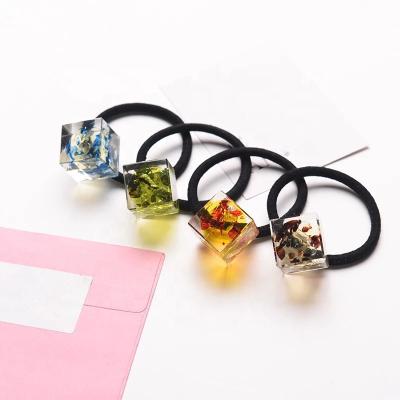 China Eco-friendly Peichi Acrylic Elastic Hair Band Accessories Adjust Resin Hair Tie Ponytail Holder Handle for sale