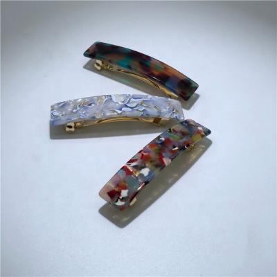 China Wholesale Fashion PeiChi Cellulose Acetate Rectangle Hair Barrettes Hair Accessories Simple Clips For Women for sale