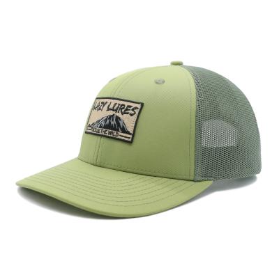 China Green Embroidery Patch Trucker Hat With AZO Free Material for sale