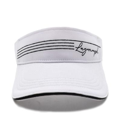 China OEM UV Protect Embroidery White Visor Hat for sale