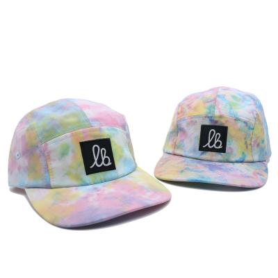 China Custom Unisex 5-Panel Tie-Dye Cotton Camp Sport Running Hat Cap with Fast Drying for sale