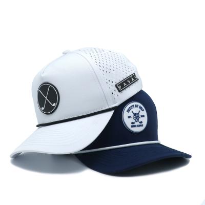 China SGS certificado sombrero de golf de poliéster Unisex estilo deportivo sombrero impermeable con logotipo personalizado en venta