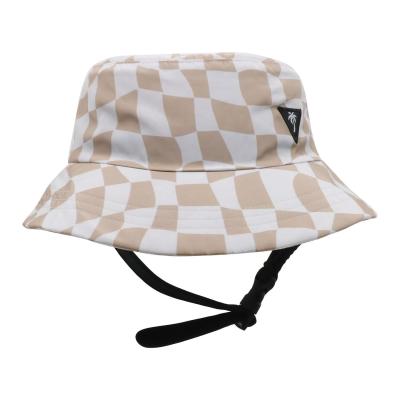 China Besondere Stickereien Patch Sicherheit Kinn Gürtel Unisex wasserdicht Surf Bucket Hut für den Außenbereich zu verkaufen