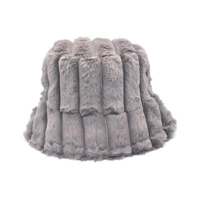 China Autumn Winter Must Have Elegant Faux Fur Fisherman Cap Breathable Basin Hat Women for sale