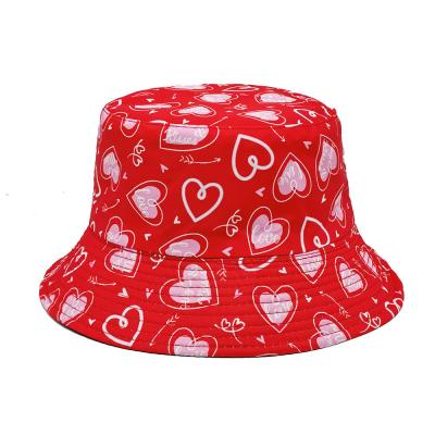 China Windproof Winter Hat Bucket Hat Heart Fishermen Digital Sublimation Printing for sale