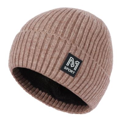 China Adults Recycled Eco Friendly Sustainable RPET Warm Fleece Cuff Skull Beanie Ribbed Hat for sale