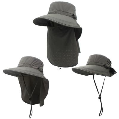 China Adults' Fishing Hat With Face Neck Flap Cover Quick Dry Sun Protection Baseball Cap for sale