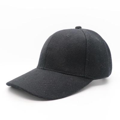 China Pure Wool Blend 6 Panel Baseball Cap All Seasons Unisex Cashmere Sports Hat 50cm for sale