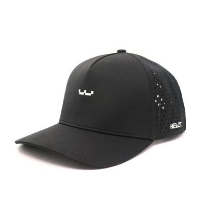 China Capuz de desporto ao ar livre ajustável para crianças Custom 5 Panel Laser Cutting Hole Baseball Hat à venda