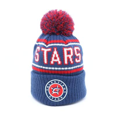 China 2023 Custom Sport Winter Hats ODM Designs with Thick Wool Lining Pom Pom Beanies for sale