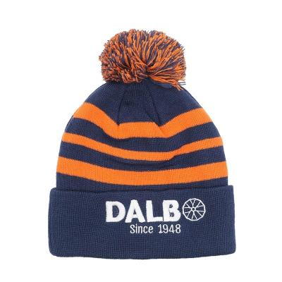 China 100% Polyester Fabric Four Season Stripe Beanie Custom Logo Knitted Beanie for Adults for sale