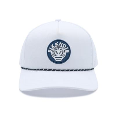 China Character Style Baseball Cap Met Laser Cut Perforations Mensen Witte Performance Hoed Te koop