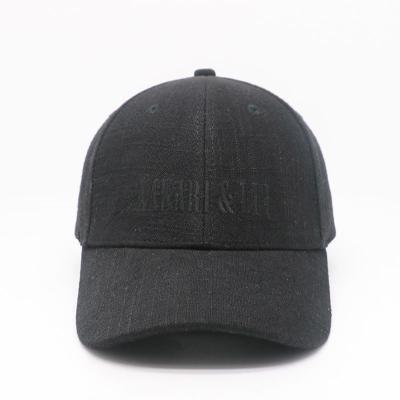 China 23 Inch Outdoor Cotton Embroidered Baseball Caps Dad Hats Plain Black Adjustable for sale