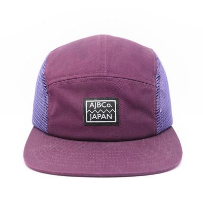 China 100% Acryl Unstrukturierte Baumwolle 5 Panel Mesh Camp Cap Custom Design für Laufwanderungen zu verkaufen