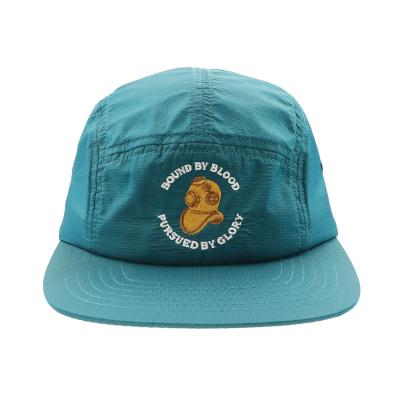 China Outdoor Custom Embroidery Logo 5 Panel Dry Fit Baseball Cap Unstructured Nylon Dad Hat for sale