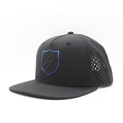 China Customized Colors Waterproof Baseball Cap With Laser Cut Design And Snapback Design for sale