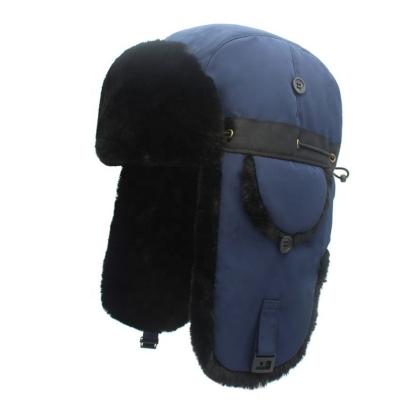 China Vintage Aviator Hat Faux Fur Earflaps Trooper Trapper Pilot Cap For Men Women Winter Hats for sale