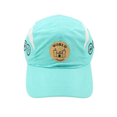 China Custom Printing Logo Lightweight Nylon Quick Dry Unstructured 5 Panel Running Sports Caps for sale