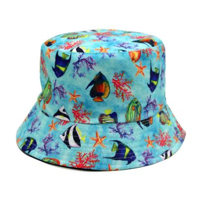 China Recycled RPET Fisherman Cotton Bucket Hat Mens Womens Eco Sublimation Four Seasons for sale