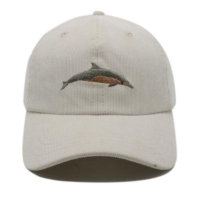 China Eco Custom Designer Embroidery Logo Vintage Sports Corduroy Dad Hat Plain 58CM for sale