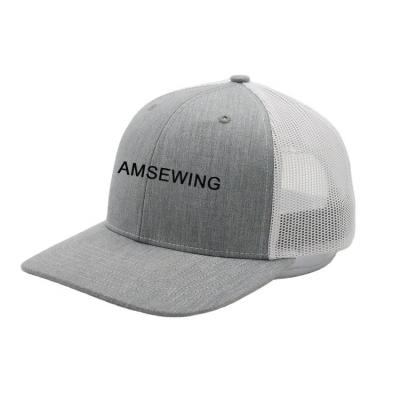 China Unisex Heather Grey Trucker Hat Breathable Waterproof Snapback Personalized for sale