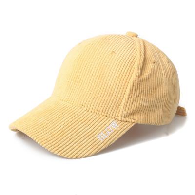 China Winter Gorras Baseball 6 Panel Embroidery Corduroy Structured Dad Hat Waterproof for sale