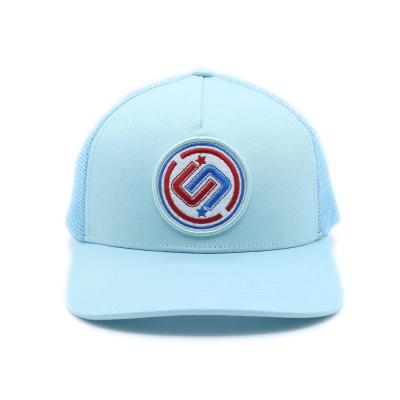 China Beach Polyester Cotton 5 Panel Sport Baseball Cap Embroidered Felt Patch for sale