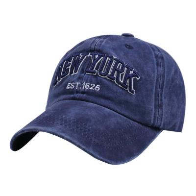 China YORK Sunshade Sports Baseball Caps 6 Panel Unstructured Curved Brim Custom Embroidery for sale