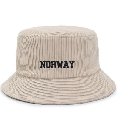 China Custom Embroidered Logo Polyester Corduroy Fisherman Bucket Hats For Winter Fishing for sale