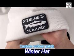 custom black 3d embroidery beanie high warmth level