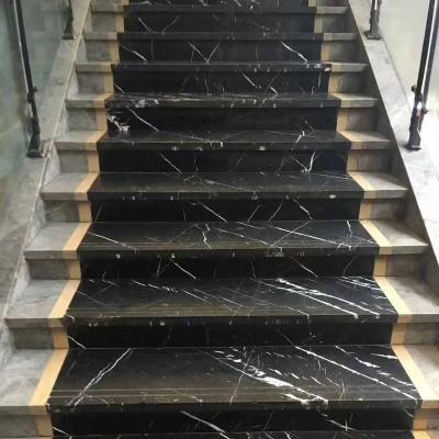 China Modern Chinese Black Marble With White Vein For Room Floor Tile for sale