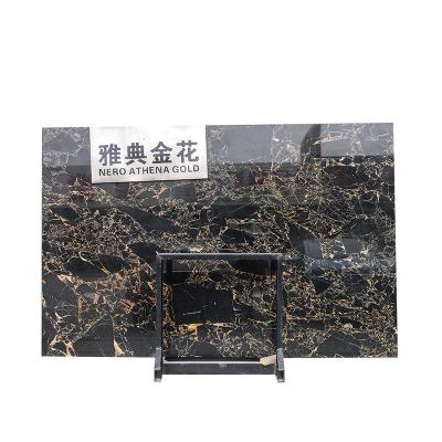 China Nero Black Portoro Gold 18mm Thickness Modern Polished Marble Wall Panel Dining Table Tops for sale