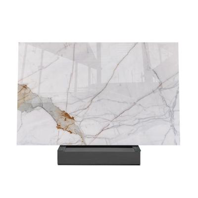 China 18mm And 30mm Modern White Calacatta Marble Slabs A Grid Polished Surface for sale