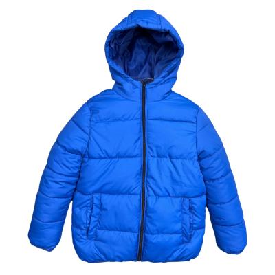 China Blue Polyester Down Jacket Sustainable Kids Hooded Winter Children's Eco-Friendly 4-16 Years Down Jacket Warm Jacket for sale